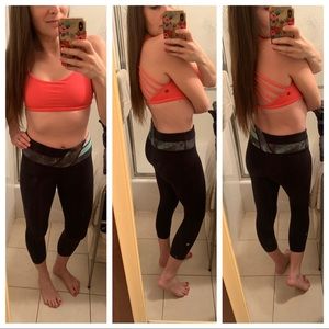 Lululemon REVERSIBLE Wunder Under Crop Quilted Waistband Black Size 6